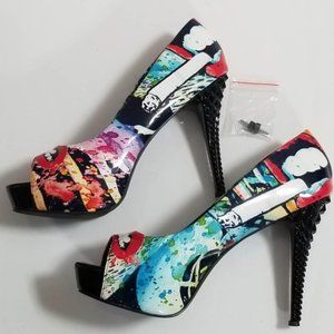 Too Fast Smokin' Art Peep Toe 5" Pumps